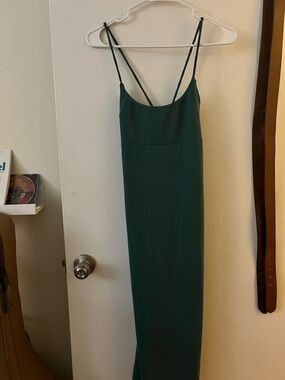 Forever 21 Dark Green Spaghetti-Strap Maxi Dress
